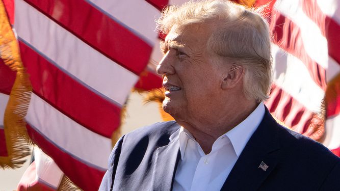 El expresidente estadounidense Donald Trump habla durante un mitin de la campaña electoral de 2024 en Waco, Texas, el 25 de marzo de 2023.&nbsp; &nbsp;