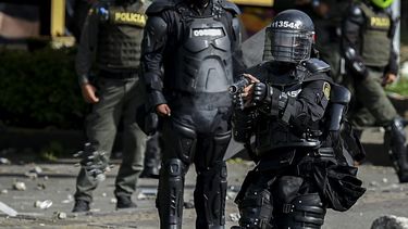 Policía de Colombia durante las protestas civiles.&nbsp;