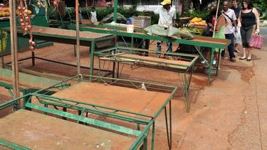 Imagen de una placita que muestra la escasez de alimentos agrícolas que la mayoría de veces suelen mostrar los establecimientos que forman parte de una compleja cadena de distribución.