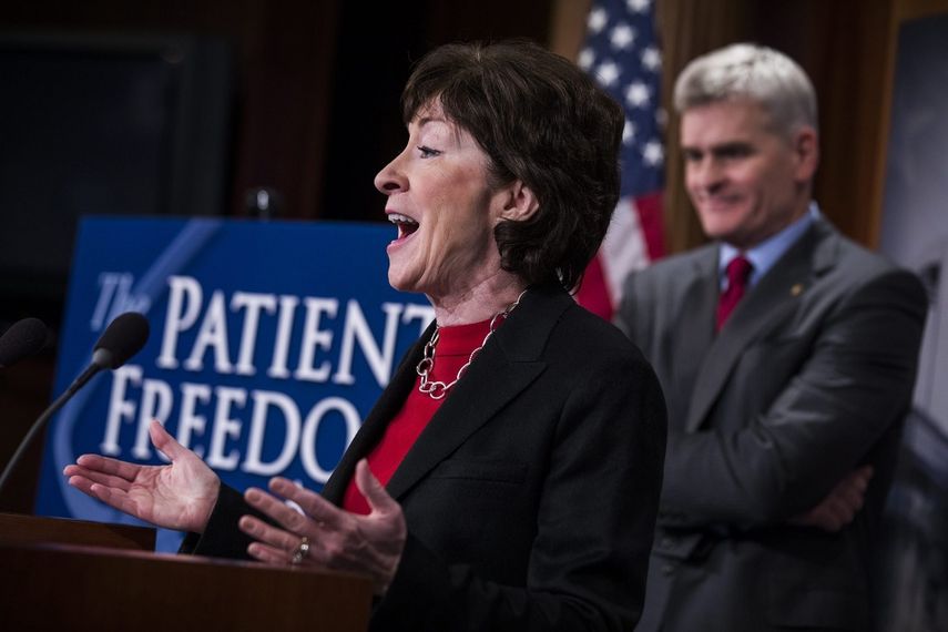 La senadora republicana de Maine,&nbsp;Susan&nbsp;Collins, durante&nbsp;una rueda de prensa en enero de 2017. Collins se sumó a los senadores&nbsp;Rand Paul y John McCain, que votaron contra el plan de salud del presidente Trump.