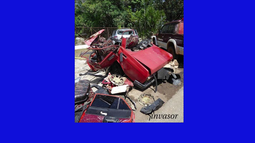 Así quedó uno de los vehículos involucrados.&nbsp;