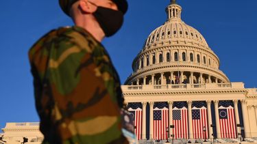 Vista del Capitolio en Washington D.C., horas antes de la 59a ceremonia inaugural del presidente electo Joe Biden y la vicepresidenta electa Kamala Harris en Washington, DC el 19 de enero de 2021.&nbsp;