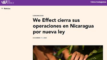 ONG sueca se retira de Nicaragua debido a ley reguladora
