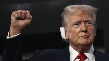 El candidato presidencial Donald Trump en la Convención Nacional Republicana.