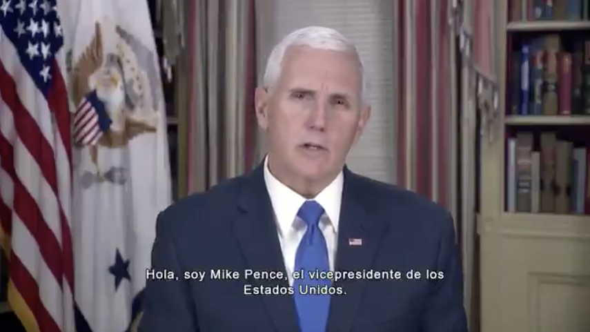 El vicepresidente Mike Pence envi&oacute; un mensaje de apoyo al pueblo de Venezuela.&nbsp;