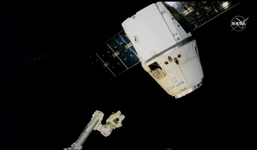 Imagen de la cápsula Dragon publicada el 7 de abril de 2020 en la cuenta oficial de Twitter de SpaceX.