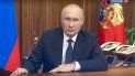 En esta imagen tomada de un video distribuido por el servicio de prensa de la presidencia de Rusia, el presidente, Vladimir Putin, se dirige a la nación, en Moscú, Rusia, el 21 de septiembre de 2022. 