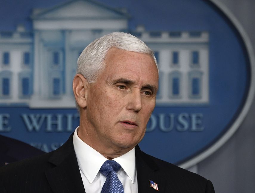 Fotografía del vicepresidente de EEUU, Mike Pence, durante una conferencia de prensa en la Casa Blanca, el 26 de febrero de 2020.