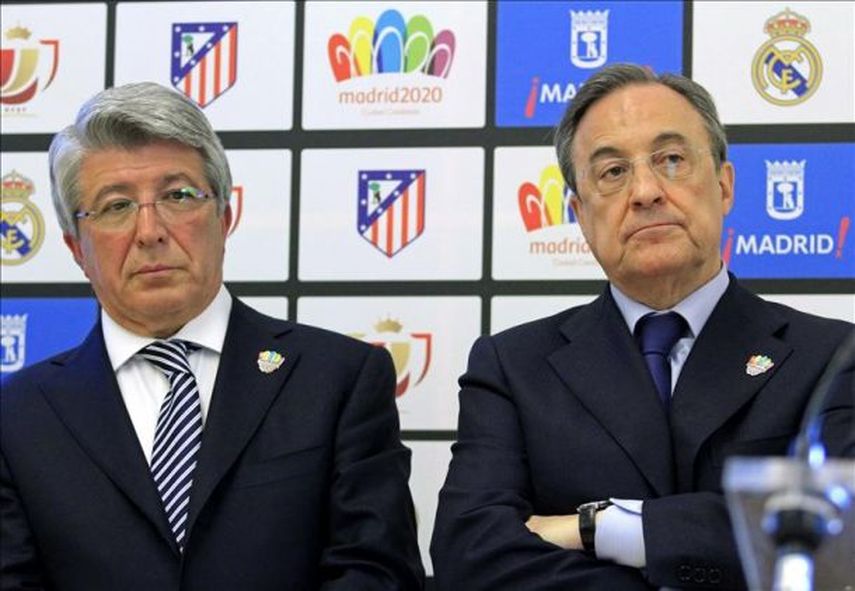 Los presidentes del Atlético y el Real Madrid, Enrique Cerezo y  Florentino Pérez, fueron notificados en la mañana de hoy. (EFE)