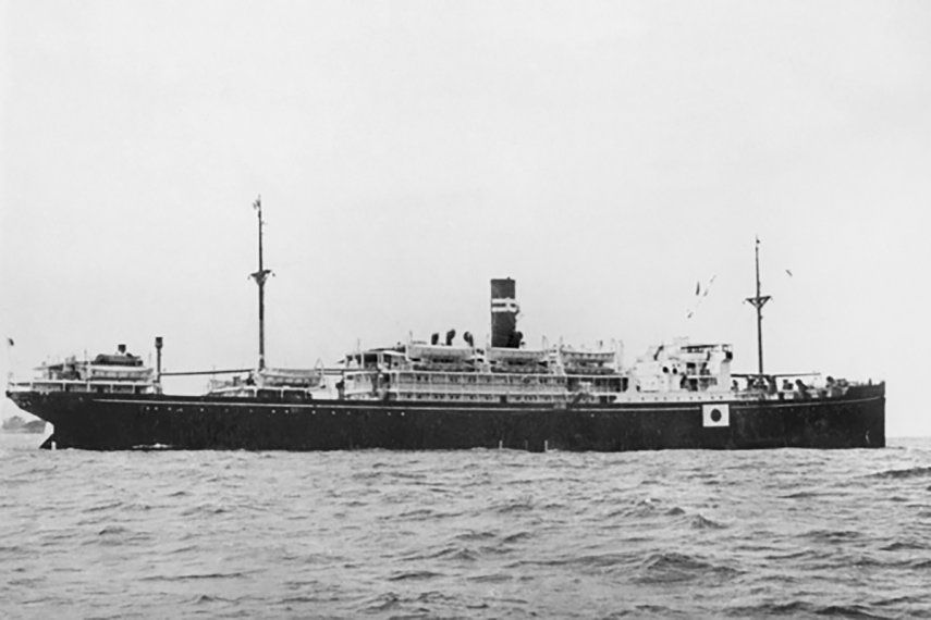 El Montevideo Maru, un barco japonés de la Segunda Guerra Mundial que fue torpedeado cuando transportaba prisioneros de guerra aliados, y que ahora ha sido descubierto por un equipo de exploradores. Foto proveída por el Memorial de Guerra de Australia.&nbsp;