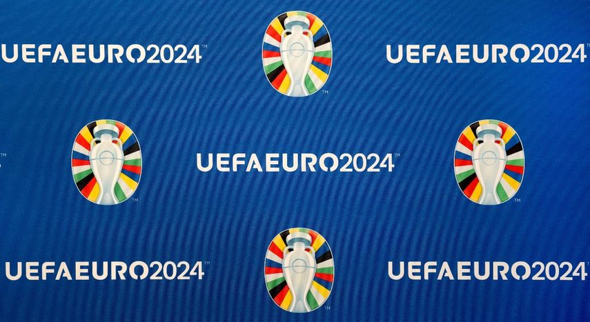 El logotipo oficial de la UEFA EURO 2024 en Alemania se presenta durante el lanzamiento de la marca UEFA EURO 2024 en Berlín, Alemania, el martes 5 de octubre de 2021. Alemania será la sede del torneo de fútbol UEFA EURO 2024.&nbsp;