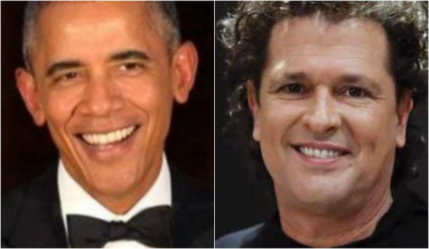 El expresidente de EEUU,&nbsp;Barack Obama, y el cantante colombiano Carlos Vives.&nbsp;