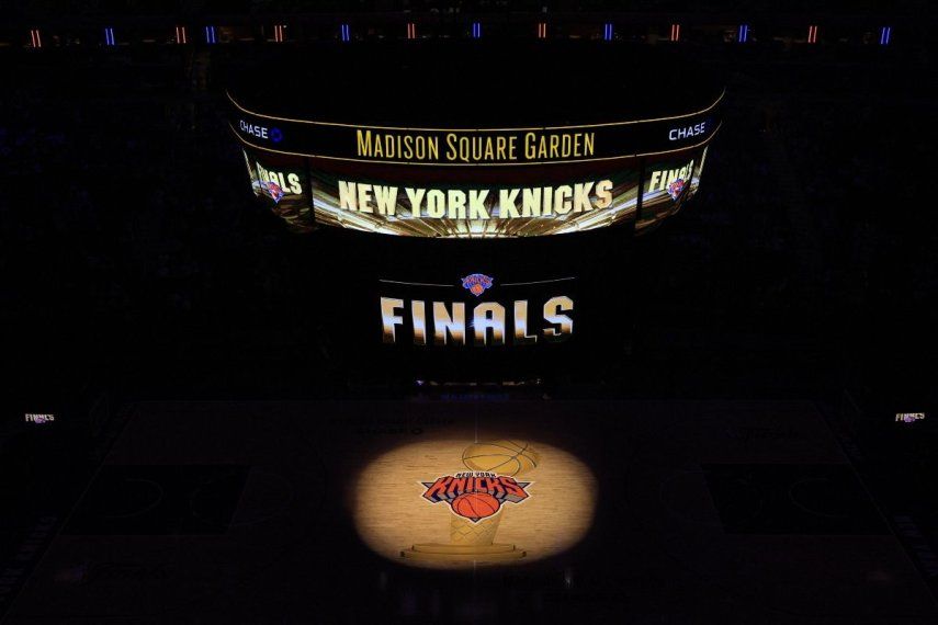 Una toma del Madison Square Garden, casa de los Knicks de Nueva York, antes del primer partido de las Finales de la NBA, el 3 de junio de 2026.
