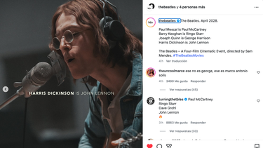 Primeras imágenes de actores caracterizados como The Beatles en nuevas biopics