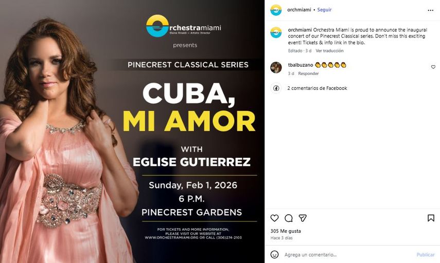 Flyer del concierto Cuba, Mi Amor.&nbsp;