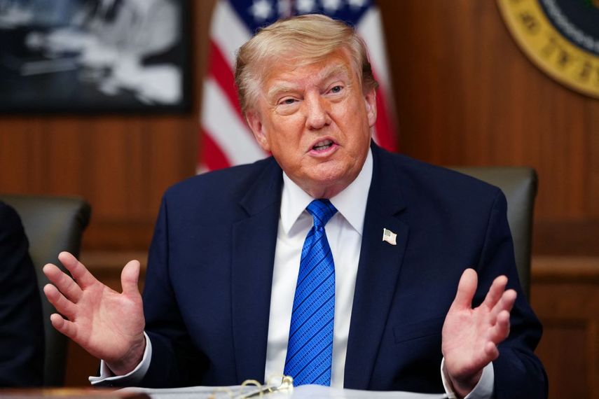 El presidente Donald Trump habla durante una reunión del Gabinete en Camp David, en Maryland, el 31 de julio de 2026.&nbsp;