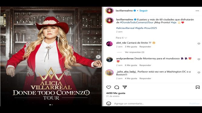 La cantante mexicana Alicia Villarreal.