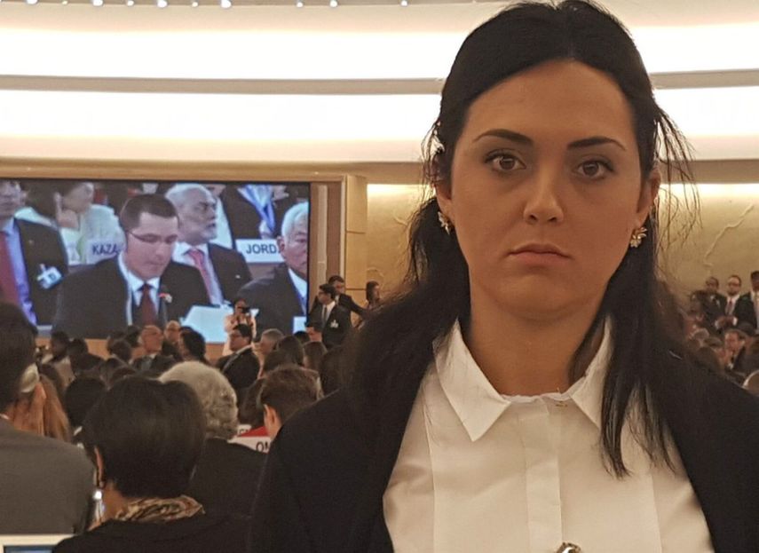 Rosaura Valentini, esposa del disidente hispano-venezolano Yon Goicochea.