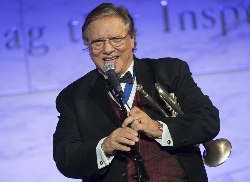 Arturo Sandoval en su presentación durante la cena con los ganadores de la Medalla de la Libertad, en el Museo Nacional Smithsoniano de Historia Estadounidense, en Washington D.C., en 2013.&nbsp;
