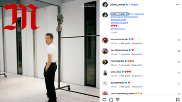 Captura de pantalla del Instagram del diseñador y estilista belga Pieter Mulier