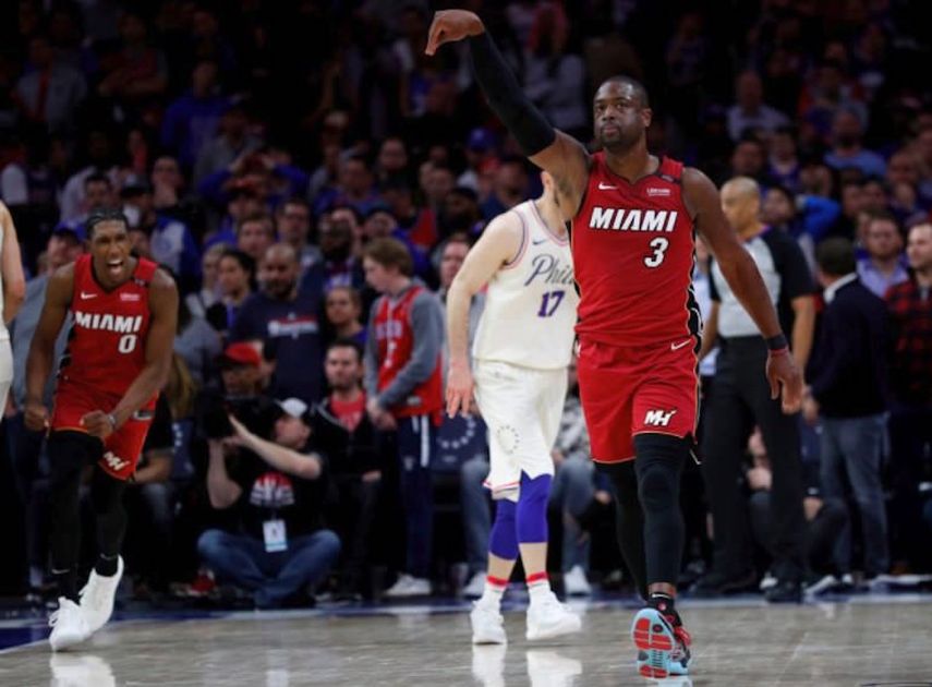 Wade superó&nbsp;a Larry Bird en el décimo lugar histórico de los anotadores en los playoffs de la NBA.