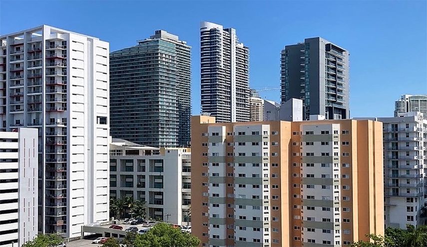 Vista parcial del centro de Miami, Florida.