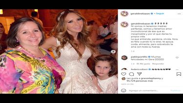 La actriz Geraldine Bazán junto a su mamá, Doña Rosalba Ortiz.