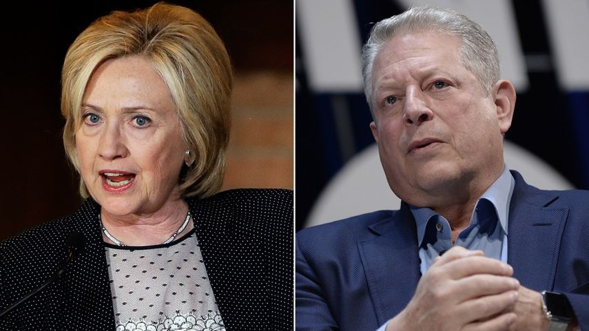 La candidata demócrata Hillary Clinton&nbsp;junto con el exvicepresidente Al Gore.