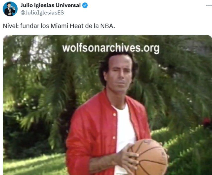 El cantante español Julio Iglesias en el clip publicitario del Miami Heat&nbsp;