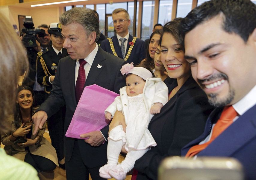 El presidente de Colombia, Juan Manuel Santos, se reunió con colombianos en Reino Unido