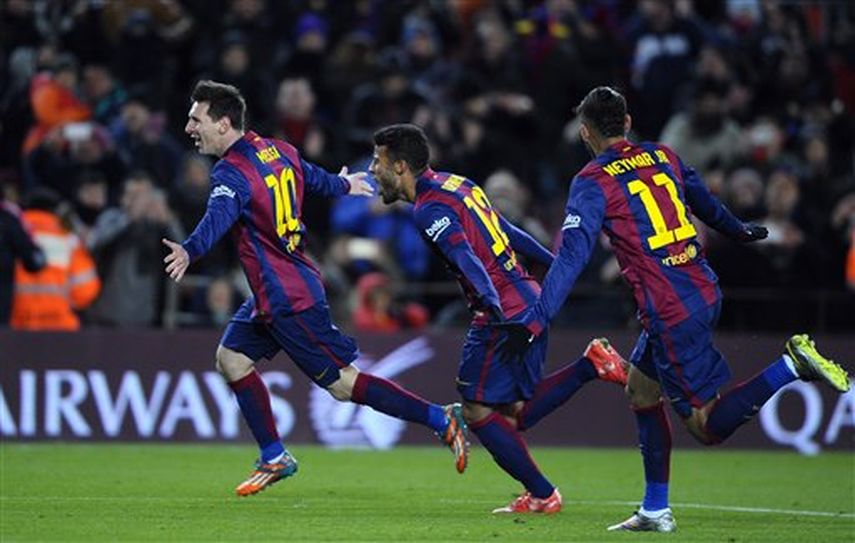 Messi, Rafinha y Neymar fueron los anotadores de la jornada para el Barcelona (AP)