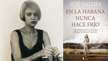Zoé Valdés en una foto de los años 90, en Cuba, y la portada de su libro En La Habana nunca hace frío (Editorial Almuzara).&nbsp;