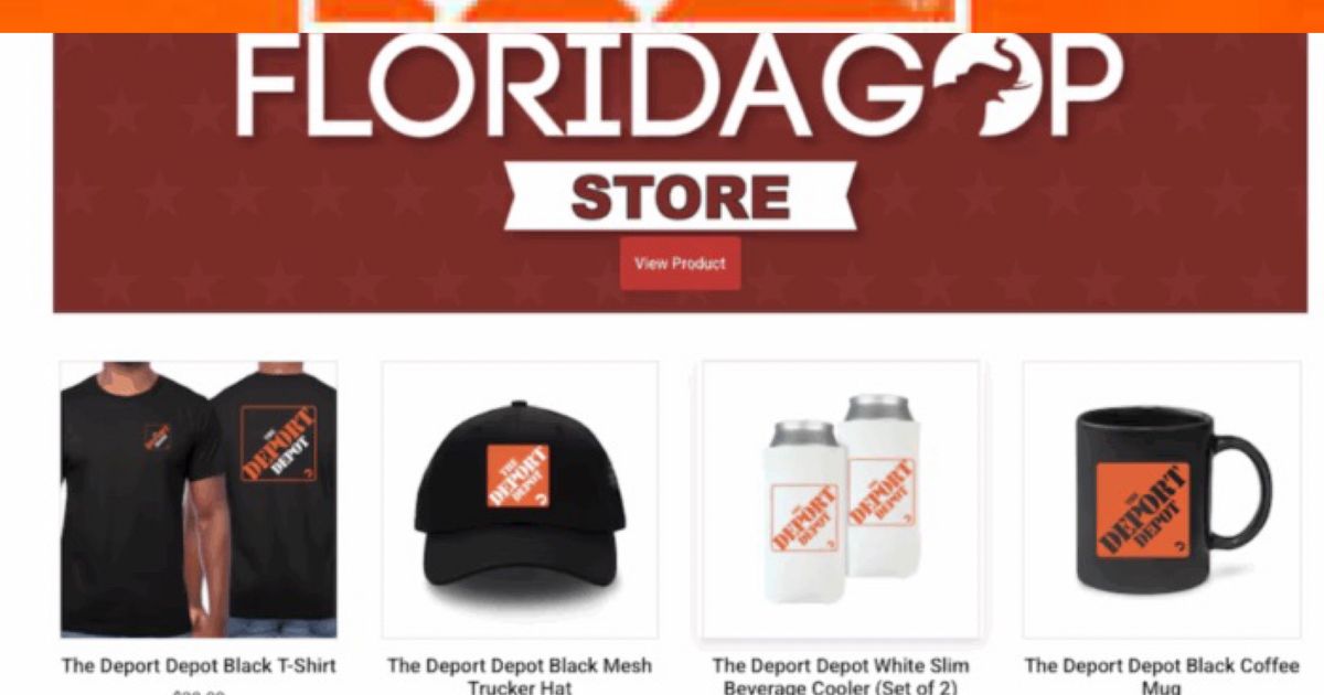 Partido Republicano de Florida retira merchandising “Deport Depot” tras polémica por similitud con Home Depot