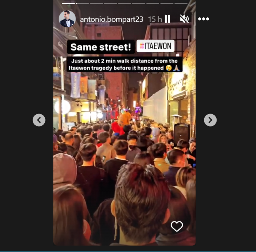 El actor venezolano con residencia en Corea del Sur, Antonio Bompart, publicó en su cuenta de Instagram fotografía de cómo lucía el concurrido boulevar minustos antes de la tragedia.&nbsp;