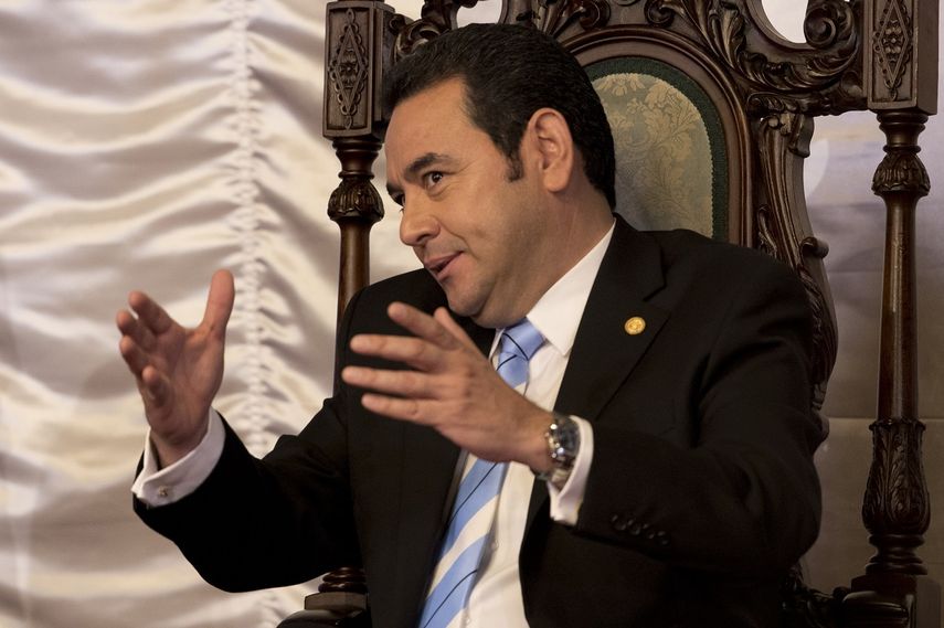 Fotografía de archivo fechada el 10 de enero de 2019 del presidente de Guatemala, Jimmy Morales, en Ciudad de Guatemala.
