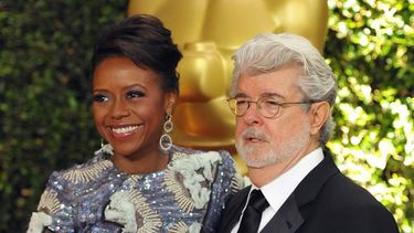 George Lucas y su esposa, Mellody Hobson (AP)