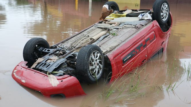 Inundaciones durante las fuertes lluvias en Brasil.