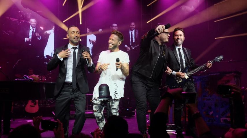 Mario Domm (Camila), Noel Schajris (Sin Bandera), Leonel García (Sin Bandera) y Pablo Hurtado (Camila).&nbsp;