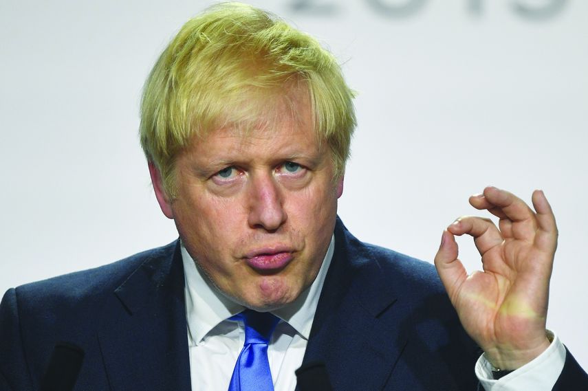 El primer ministro británico,&nbsp;Boris Johnson,&nbsp;habla a la prensa