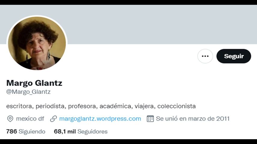 La escritora, ensayista, crítica literaria y académica mexicana Margo Glantz.