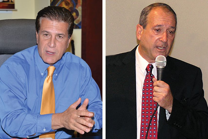 El alcalde Hialeah, Carlos Hernández, y el&nbsp;titular de la Comisión de Ética de Miami-Dade,&nbsp;Joseph Centorino.