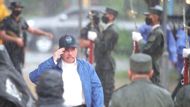 El dictador sandinista Daniel Ortega durante un acto del Ejército.