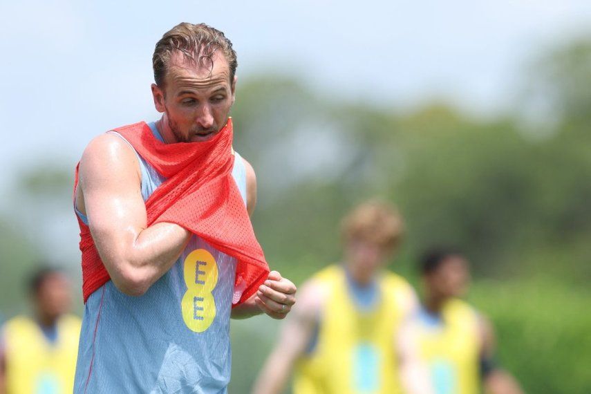 El delantero Harry Kane, de Inglaterra, durante una sesión de práctica de su selección en Florida, el 2 de junio de 2026.