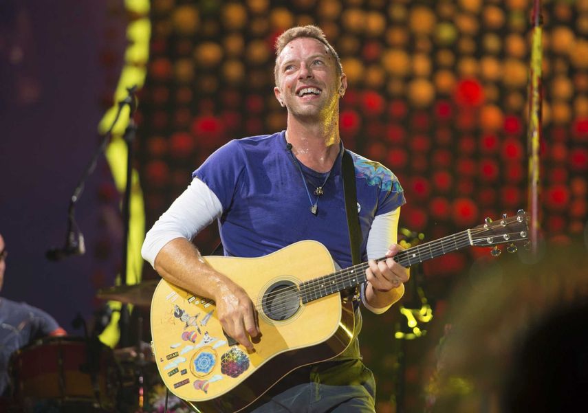Chris Martin, de Coldplay, durante un concierto en el Metlife Stadium en East Rutherford, Nueva Jersey, el 1 de agosto de 2017.