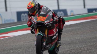 El piloto español Borja Gómez durante una competición de MotoGP Of The Americas, el 15 de abril de 2023.