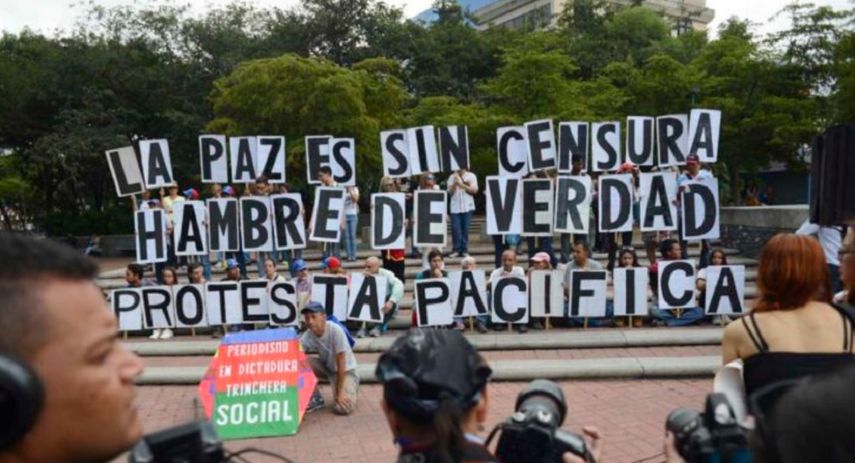Protesta en la Plaza Brión de Chacaíto.