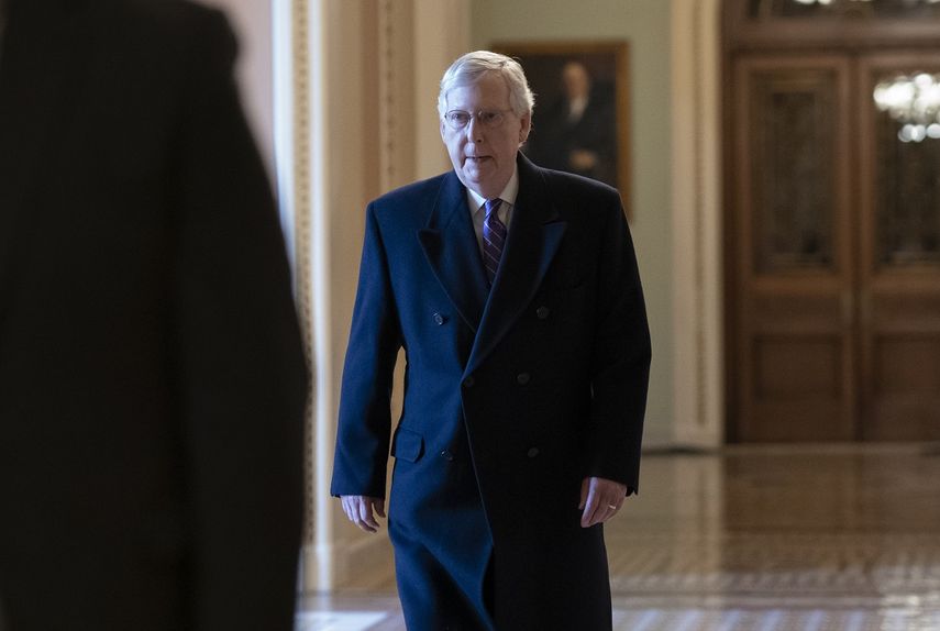 El líder de la mayoría republicana en el Senado, Mitch McConnell, en el Capitolio en Washington el 29 de enero del 2020.&nbsp;