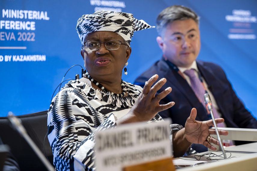 La directora general de la Organización Mundial del Comercio Ngozi Okonjo-Iweala en Ginebra el 12 de junio del 2022.&nbsp;&nbsp;