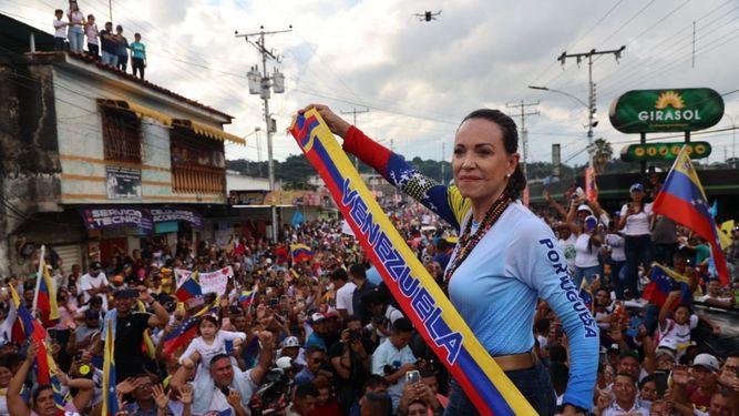 Desde Guanare, a 429 kilómetros de Caracas, María Corina Machado llamó a protegerse para que todo salga bien en las elecciones presidenciales