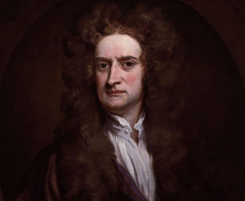 Retrato de Sir Isaac Newton.